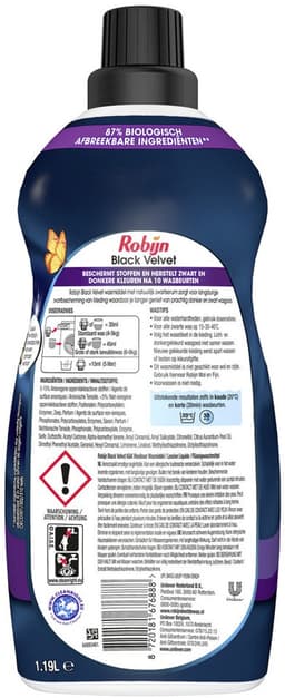 Robijn Klein & Krachtig Wasmiddel Black Velvet 39 Wasbeurten 1,19 liter — thumbnail 2