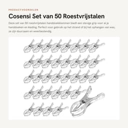 Dailygoods- Handdoekklemmen 50 stuks - Roestvrij Staal - Strandhanddoekclips - Grote Wasknijpers - Duurzaam - Geschikt voor Buitengebruik — thumbnail 4
