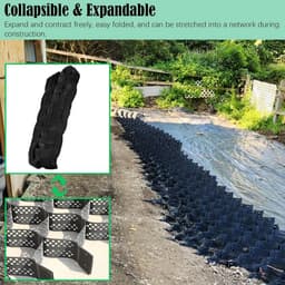 Grondstabilisator Raster - Wand Mesh - Opritten Verstevigen - Hoge Belasting Sterkte - 4 Inch Hoogte - Zwart — thumbnail 4