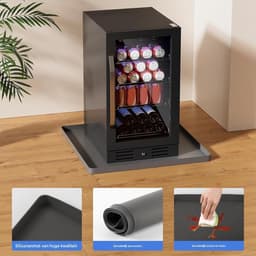 Koelkast Vloermat - Wasmachine Opvangbak - Vloer Beschermen - Lekvrije Condensabsorptie - 60x60x15cm - Grijs — thumbnail 5
