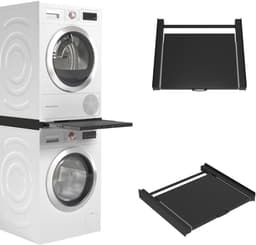 MIRA® Tussenstuk Wasmachine Droger - Stapelkit - Tussenstuk Wasmachine en Droger - Tussenstuk Wasmachine Droger Zwart - Tussenstuk Wasmachine Droger Aeg - Zwart - 54cm x 60cm x 8cm — thumbnail 1