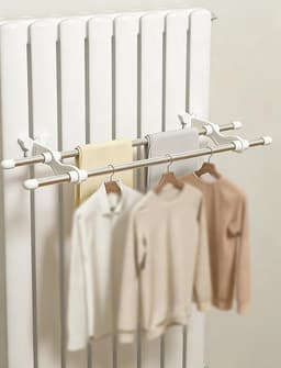 Dubbelpolig Handdoekenrek van Roestvrij Staal 50cm - Radiator Droogrek voor Kleding en Handdoeken, Ideaal voor Badkamer en Wasserij, Eenvoudige Installatie en Duurzaam Gebruik — thumbnail 1