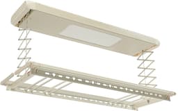 Damenzo - Droogrek - Wasrek - Droogrek uittrekbaar - Droogrek elektrisch - LED verlichting - 125×31×110 cm - Draagvermogen 35 kg - Wit — thumbnail 1
