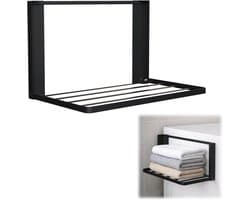 Uitbreidbaar Droogrek voor Wasmachine 40.5 x 25 cm - Magnetisch Organizer voor Handdoeken, Kleding en Vuilwas, Zwart