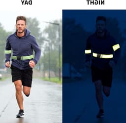 Reflecterende riem voor outdoor jogging en hardlopen - Set reflectorriemen met reflecterende armbanden — thumbnail 3