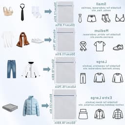 Set van 4 Mesh Waszakken voor de Wasmachine, Duurzame Waszakken voor Delicate Kleding, Ideaal voor Reis en Studentenhuis — thumbnail 5