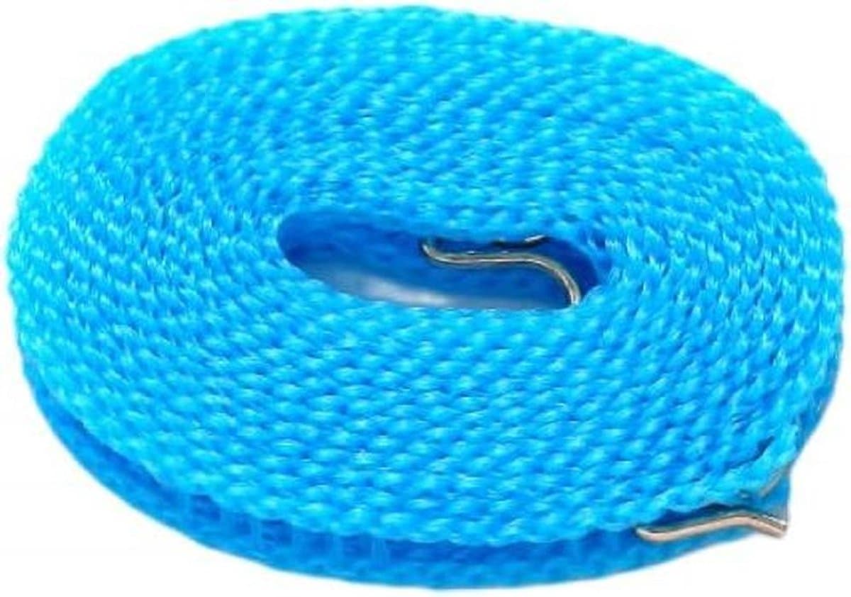 Waslijn - Drogende Lijn - Kleding Drogen - Winddicht Ontwerp - 5 Meter - Blauw — afbeelding 1