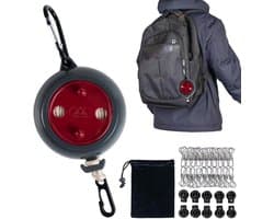 Intrekbare Waslijn - Draagbaar Droogtouw - Kleding Drogen - Winddicht Ontwerp - 10 Meter Lang - Sport Rood