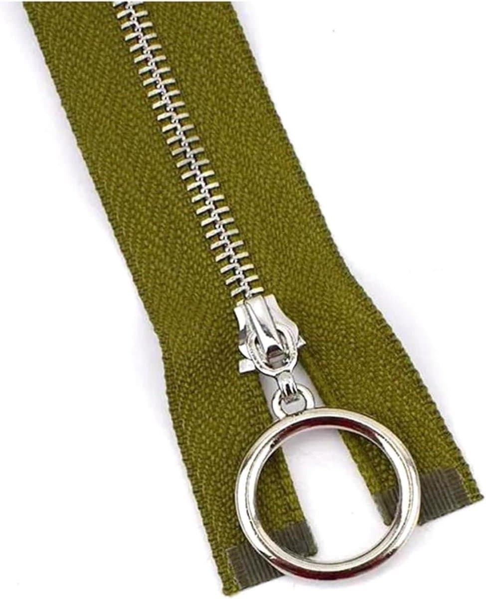 Metal Replacement Sewing Nylon Zippers, 5pcs Metal Zippers Strong Zippers Colorful Zippers(Army Green,Close End 30Cm) — afbeelding 1