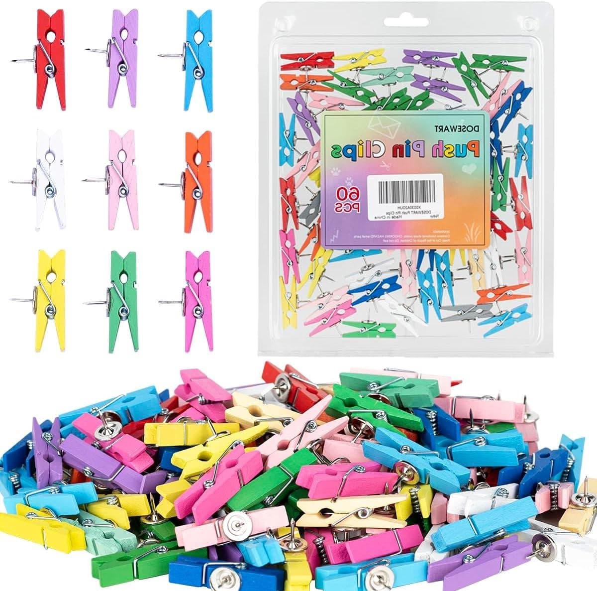 Houten Clips - Decoratieve Pinnen - Notities Bevestigen - Duurzaam Gebruik - 50 Stuks - Meerkleurig — afbeelding 1