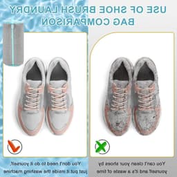 Schoenwaszak met rits voor 360 graden reiniging, geschikt voor alle soorten schoenen, microfiber materiaal en wasmachinebestendig — thumbnail 2