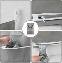 IMstore - Hangende Waszakken - Ruimtebesparend - Waterdicht - Grijs - Grote Capaciteit - Voor Vuile Kleding - Thuis en Reizen — thumbnail 5
