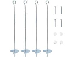 vidaXL - Aardanker - 4 - st - Gegalvaniseerd - Metaal - zilver