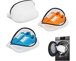 Dailygoods- Schoenwaszak Set van 3 - Herbruikbare Waszak - Geschikt voor Sportschoenen/Sokken - Versterkt Net - Afmetingen 45x30x30 cm - Duurzaam Polyester