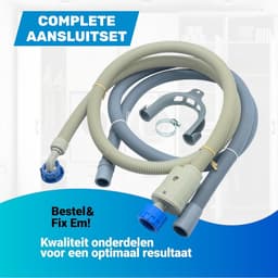 Fixem Aansluitset 2.5 Meter Toevoerslang met Waterslot en Afvoerslang 19x22 mm Geschikt voor Alle Merken Wasmachine en Vaatwasser met 3/4 Draai Aansluiting — thumbnail 3