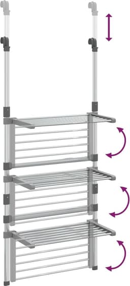 vidaXL - Droogrek - 3-laags - hangend - aluminium — thumbnail 5