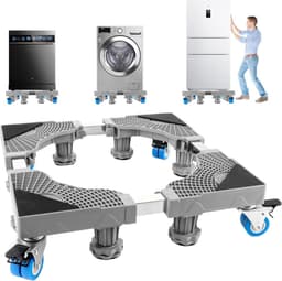 Wasmachine verhoger met 8 poten en 4 wielen - verstelbare wasmachines - antislip en schokdempend - belasting 200 kg (41-65 cm, 9-11 cm) Wasmachine verhoger — thumbnail 1