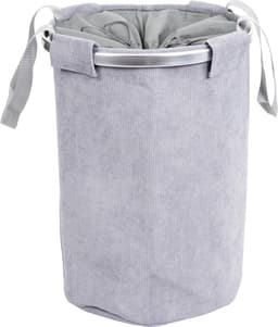 Wasmand MCW-C34, Wasmand Waszak Wasmand met trekkoord, handvat 55x39cm 65l ~ koord grijs — thumbnail 2