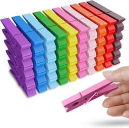 Gekleurde Wasknijpers - Decoratie Clips - Foto's Ophangen - 10 Vrolijke Kleuren - 7 cm Lengte — thumbnail 1