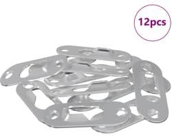 vidaXL - Sleutelgat - Hanger - 12 - pcs - Zilver - 45 - x - 16 - x - 3.5 - mm - IJzer — afbeelding 1