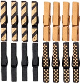 Wasknijpers Set - Kledingklemmen - Kleding Droge - Stevig Ontwerp - 3cm Lengte - Zwart Goud — thumbnail 2