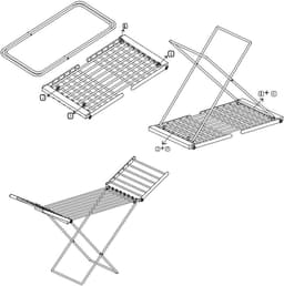 Elektrisch Droogrek - Opvouwbare Wasdroger - Binnen Drogen - Energiezuinig Verwarmd - 147x54x94 cm — thumbnail 5