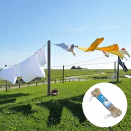 Zware waslijn met stalen kern en 2 spanners - 20m PVC bedekte waslijn voor binnen en buiten — thumbnail 2
