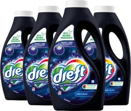 Dreft vloeibaar wasmiddel 84 wasbeurten 'Dark & Black' - 4x 21 wasbeurten (4 x 945ML) - Vezelbescherming - Behoudt kleurintensiteit - 945ml inhoud — thumbnail 1