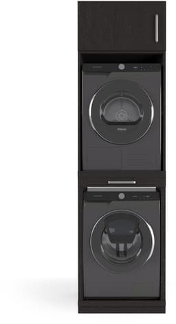 Wasophoogte® Wasmachine Kast Sydney - Wasmachine verhoger - Wasmachine ombouw - 700(D)*665(B)*2350(H) mm - Zwart — thumbnail 1