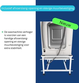 Wasmachine verhoger - Opbouwmeubel XL - Ergonomisch wassen - Inclusief wandbeugels - 63x63x45 cm - Wit — thumbnail 4