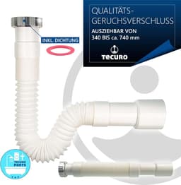 Flexibele Sifon Verlengstuk 1 1/2 inch voor Keukenafvoer en Apparaat - Uittrekbaar Ø40/50 mm — thumbnail 4