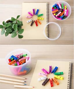 Mini houten wasknijpers 100 stuks - Veelkleurige clipjes voor kleding en foto's — thumbnail 5