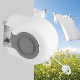Intrekbare Waslijn - Dubbele Drooglijn - Binnen Buiten Wassen - Wandmontage Ruimtebesparend - 13 Meter — thumbnail 3