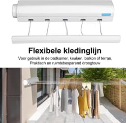Wastrekker - Verlengbaar tot 4.2m - Voor Binnen/Buiten - Wit Plastiek - 7×7×47.5cm — thumbnail 3