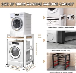 RFWR® Stapelbare Wasmachine en Droger Kast met Verstelbare Hoogtes - Ruimtebesparend en Duurzaam — thumbnail 5