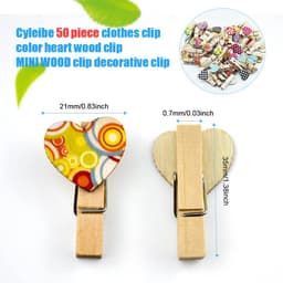 Kleurrijke Wasknijpers met Hartjes - Decoratieve Clips - 50 Stuks — thumbnail 2