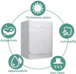 Wasmachine Beschermhoes – Zon- en Stofbestendig, Waterdicht 600D Oxford, Met Ritssluiting en Verstelbare Banden – Geschikt voor Voorlader 8-10 kg — thumbnail 4