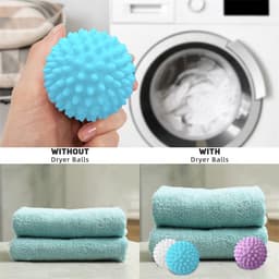 6x Droogballen voor Wasdroger – PVC Wasdroger Ballen Herbruikbaar – Verkort Droogtijd, Maakt Kleding Zachter, Vermindert Kreukels & Statische Lading – Voor Alle Textiel — thumbnail 2