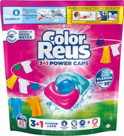 Witte Reus Color Reus Wasmiddelcapsules 3+1 Power Caps Gekleurde Was - 4 x 45 stuks - Voordeelverpakking — thumbnail 3