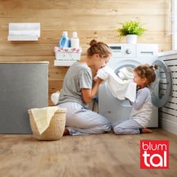 Blumtal Wasmand 100L - Wasmand met uitneembare waszak - Smalle wasmand - Flesverzamelaar - Wasmand met deksel - Grijs — thumbnail 2