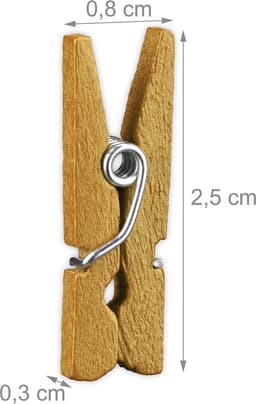 mini houten wasknijpers - set van 400 - goud — thumbnail 3