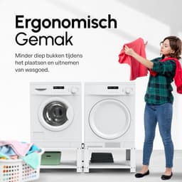 Bodo® - Wasmachine Verhoger - Dubbel - Kast - Ombouw met Plank - Wit - 127x54x31cm — thumbnail 3
