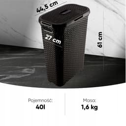 Curver Wasmand 40L Smal, Natuurlijk Design, Donkerbruin — thumbnail 3