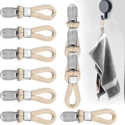 Handdoekclips - Handdoeklusjes met Clip - Handdoekknijpers - Badlaken Knijpers - Handdoekklem -10 Stuks Handdoekhaakjes - 11.5 X 2.3cm - Geschikt Voor Woonkamer, Badkamer, Keuken En Slaapkamer - Beige — thumbnail 1
