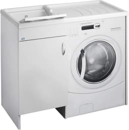 Wasmachinekoppel met Wastafel, Wit, 109 x 60 cm — thumbnail 1