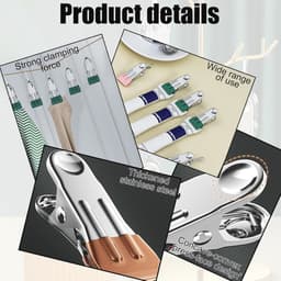 Set van 12 RVS Klemmen voor Kleding met Haken - Winddichte Kleuren Kledingknijpers - Stevige Kledingclips voor Buiten - Ideaal voor Kledinglijn, Chipzakken en Voedsel — thumbnail 3