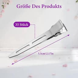 35 Stuks Zilveren Krokodillenklemmen voor Haar - 5.5 cm Metalen Speldjes voor Kapsels en Knutselen — thumbnail 3