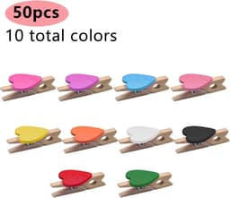 50 Stuks Mini Houten Clips met 10M Jute Touw voor Fotomuur Decoratie — thumbnail 5