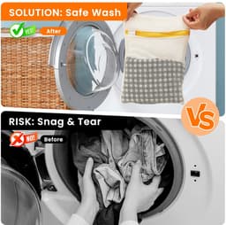 IMPERATORIS® Waszakjes voor Wasmachine - Bescherming voor Fijne Was en Schoenen - Mesh Wasnet met Rits - Voorkomt Slijtage - Set van 3 - transparente - 30x20 cm, 40x30 cm en 50x40 cm — thumbnail 2