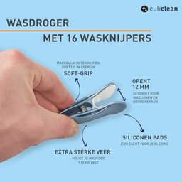 Wasknijpers met 16 zachte clips in diverse kleuren — thumbnail 2